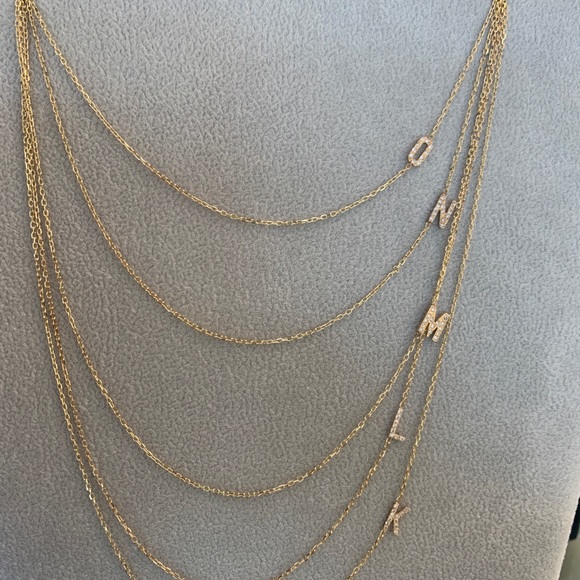 Diamond Initial Necklace - Picture 4 of 6